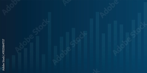 Abstract dark blue background with subtle vertical bar graph elements representing data visualization or financial growth.