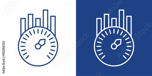 Benchmarking Blue And White Icon Style Collection