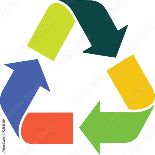 A colorful recycling symbol with arrows Vector