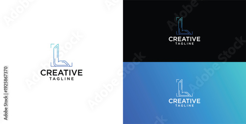 Technology logo vector. L initial logo design