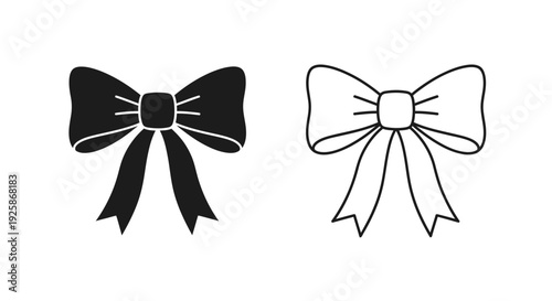 Mother's day black and white bow ties for celebration and gift ideas Vector