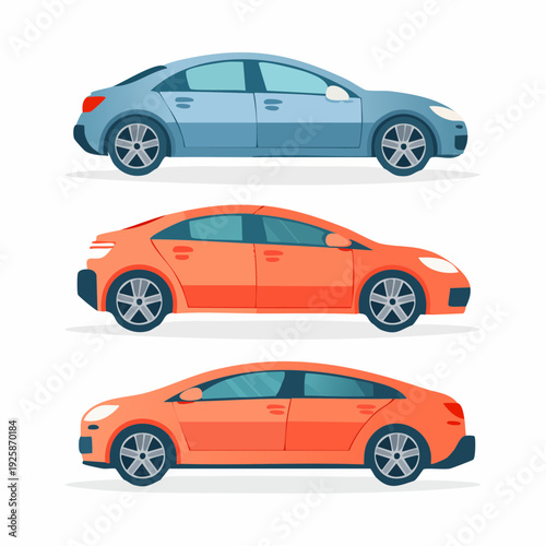 Voitures stylisées en illustration vectorielle – design automobile moderne