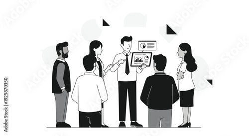Business team discussion vector illustration