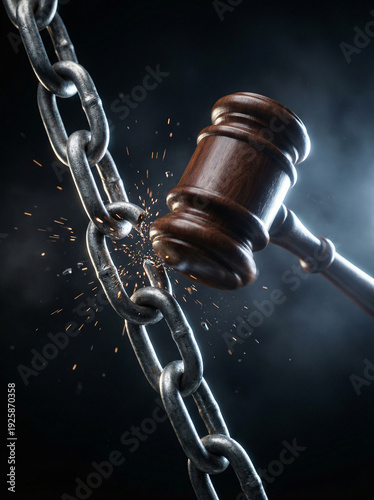 wooden gavel on black background