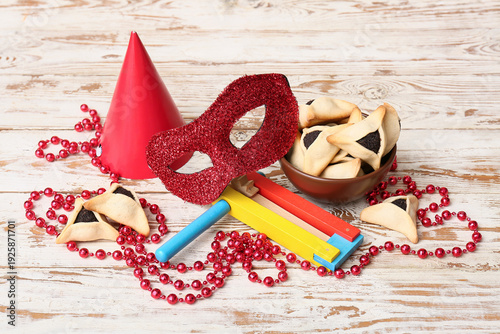 Festival mask, rattle, bead...