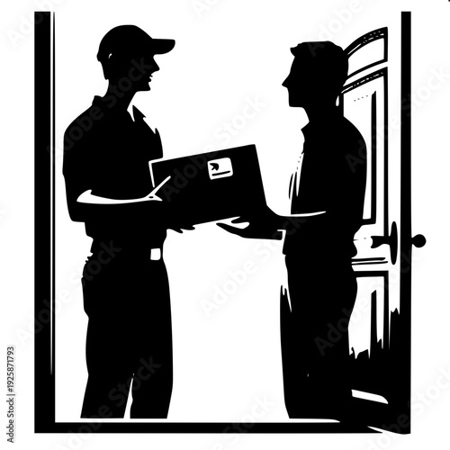 E-commerce Fulfillment Courier Handing Box Vector