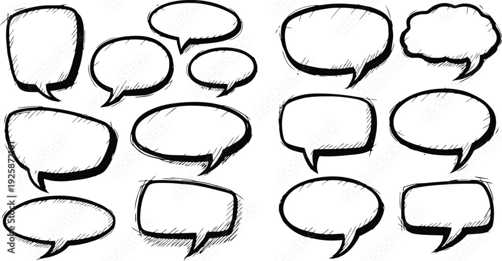 Obraz premium Speech bubble vector set icon