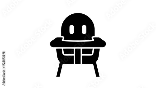 Vector illustration of black baby bather icon on for nursery or childcare design on a transparent background