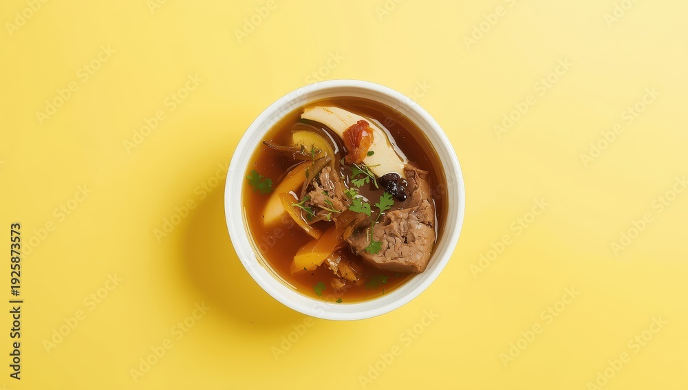 custom made wallpaper toronto digitalA bowl of beef broth on a vivid backdrop