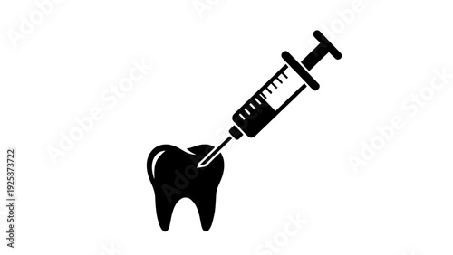 Vector illustration of dental anesthesia injection into tooth icon vector illustration on a transparent background