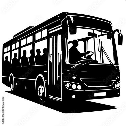 Public Transport Driver Side View Vector