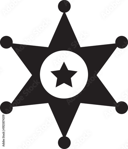 Sheriff Star Badge Graphic Vector Illustration
