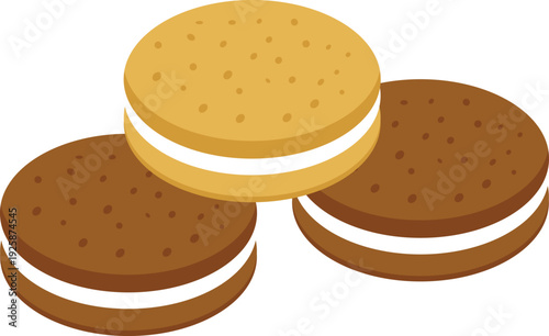 Sweet Sandwich Cookies with Cream Filling