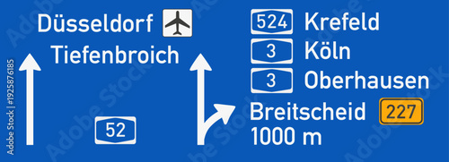 Autobahn 52, Kreuz Breitscheid, Ausfahrt Krefeld, Köln, Oberhausen