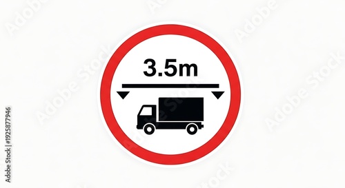 Truck height limit road sign.