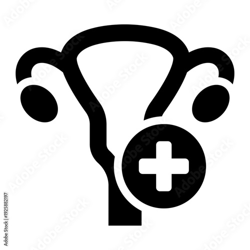gynecology glyph icon. uterus care service. women health. medical clinic