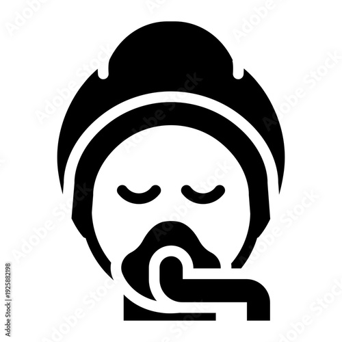 anesthesiology glyph icon. airway mask sedation. surgery support. hospital care