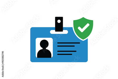 Minimalist Blue ID Card with Silhouette Icon