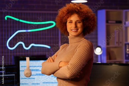 Young female programmer in ...
