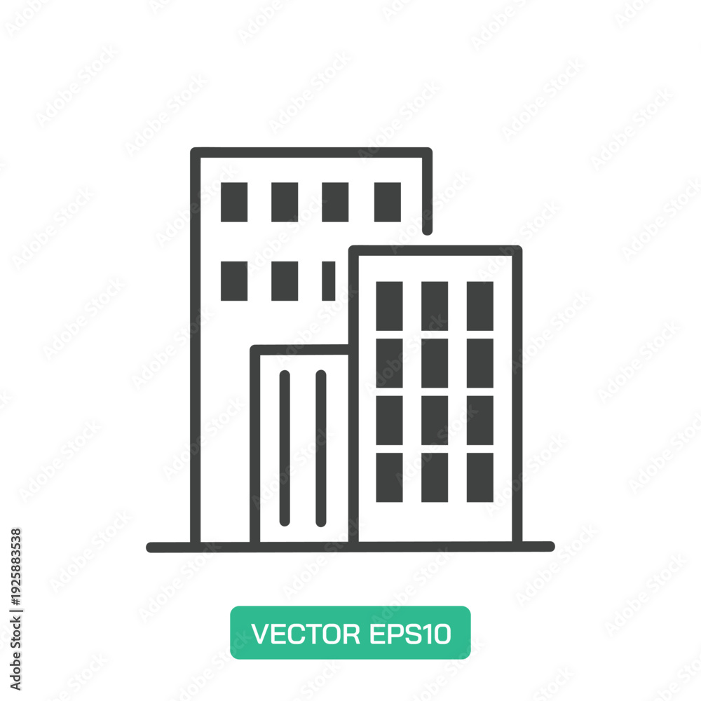 Fototapeta premium Office Complex icon. Thin line icon&nbsp;vector