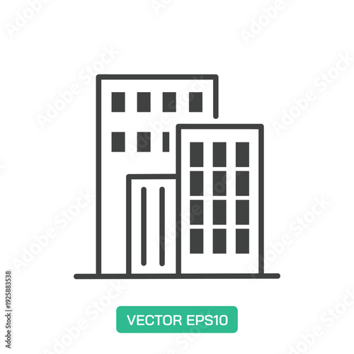 Office Complex icon. Thin line icon vector