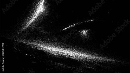 Abstract space stipple texture background. Stippled effect, cosmic dust and stars in deep sky. Dotwork art for scientific, technology, or creative design.