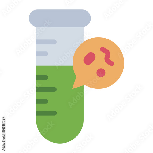 pathology flat icon. microscope test tube. cell diagnosis. medical lab