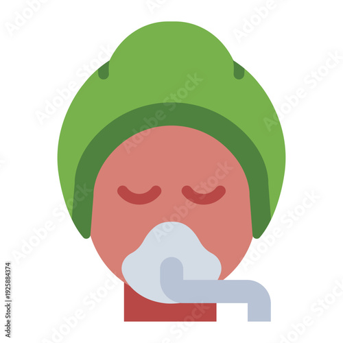 anesthesiology flat icon. airway mask sedation. surgery support. hospital care