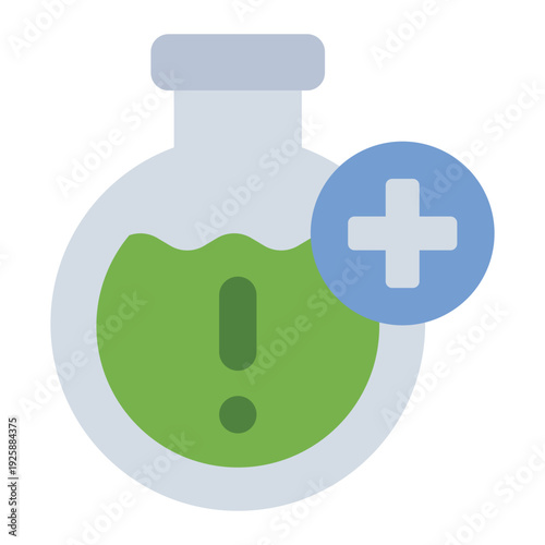 toxicology flat icon. flask poison lab. toxin analysis. medical laboratory