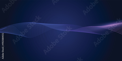 Vector abstract line pattern  neon light effect. High speed movement and motion blur over dark blue background. Illustration futuristic design. Cyber  hi tech connection technology  cyberspace concept