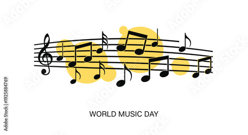 World Music Day musical notes icon