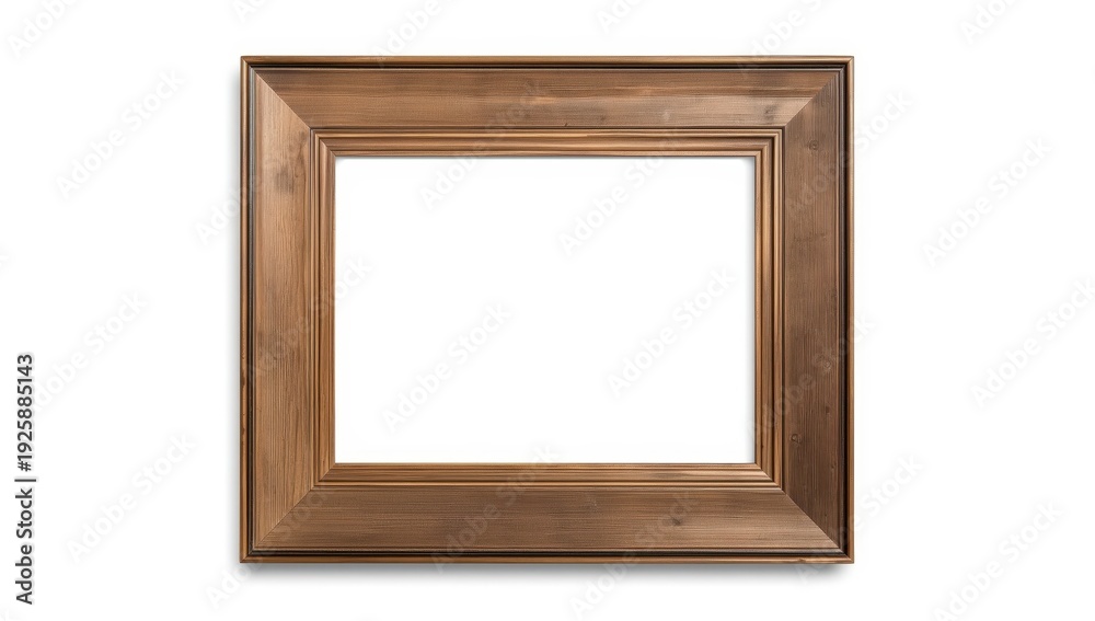 Fototapeta premium Old wooden photo frame cut out on a white background