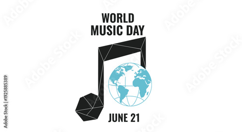 World Music Day vector icon, June 21