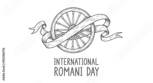 Cart Wheel with Ribbon International Romani Day.