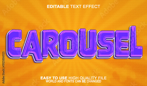  Carousel Merry Go Round Amusement Ride Vector Fully Editable Smart Object Text Effect