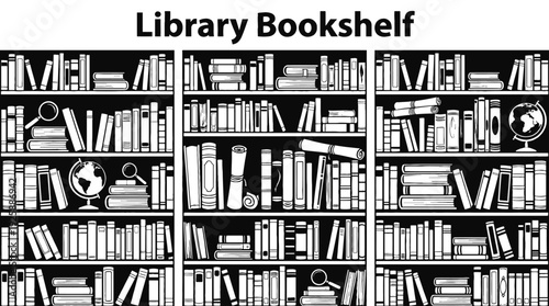 library bookshelf filled with books representing knowledge research reading culture and academic learning environment