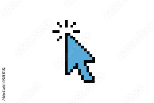 Minimalist Pixel Art Blue Vertical Line