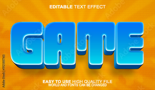  Gate Entrance Door Portal Access Vector Fully Editable Smart Object Text Effect