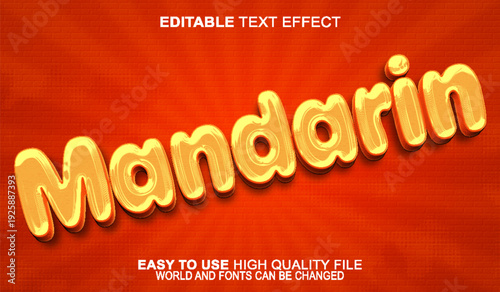 Mandarin Orange Citrus Juicy Sweet Vector Fully Editable Smart Object Text Effect