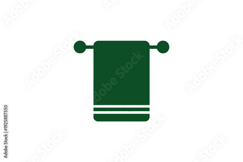 Minimalist Green Icon with Circle and Rectangle