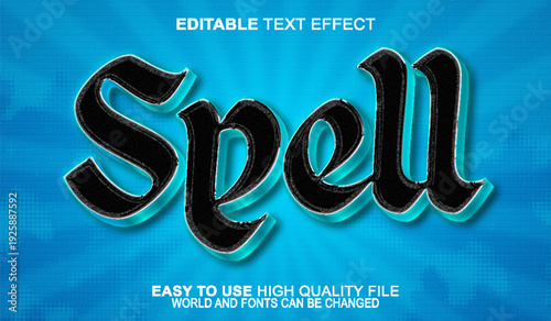  Spell Magic Enchant Wizard Charm Vector Fully Editable Smart Object Text Effect