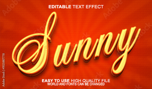  Sunny Bright Warm Cheerful Radiant Vector Fully Editable Smart Object Text Effect