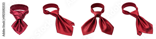 Foto Elegant Red Silk Ascot Tie Collection, Luxury Satin Necktie for Formal Events an