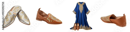 Schilderij op canvas middle eastern men's royal blue kaftan thobe collection, handmade embroidered le