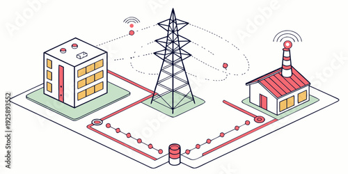 Modern smart home connected to renewable energy sources and power grid