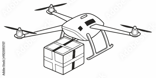 Drone delivering packages using modern aerial logistics technology for efficient transport