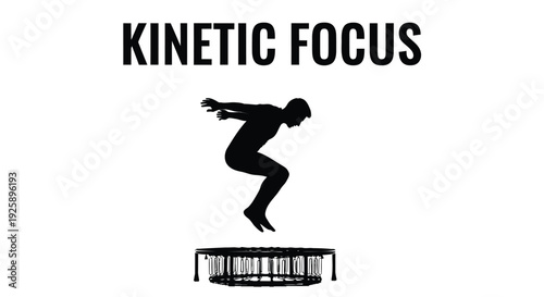 Trampoline jumping silhouette vector