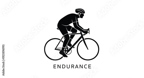 Black endurance cyclist icon