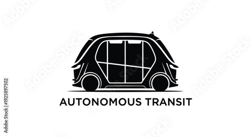 Autonomous transit logo, autonomous vehicle icon