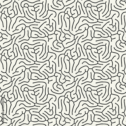 Vector seamless pattern. Modern stylish texture with smooth natural maze. Repeating abstract tileable background. Compound organic shapes. Trendy surface design.